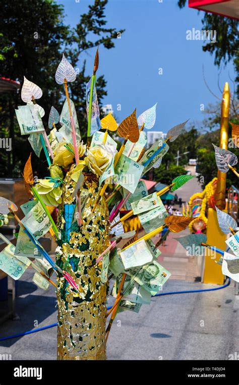 Decorative Thai Temple flowers Stock Photo - Alamy