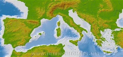 Southern Europe Physical Map