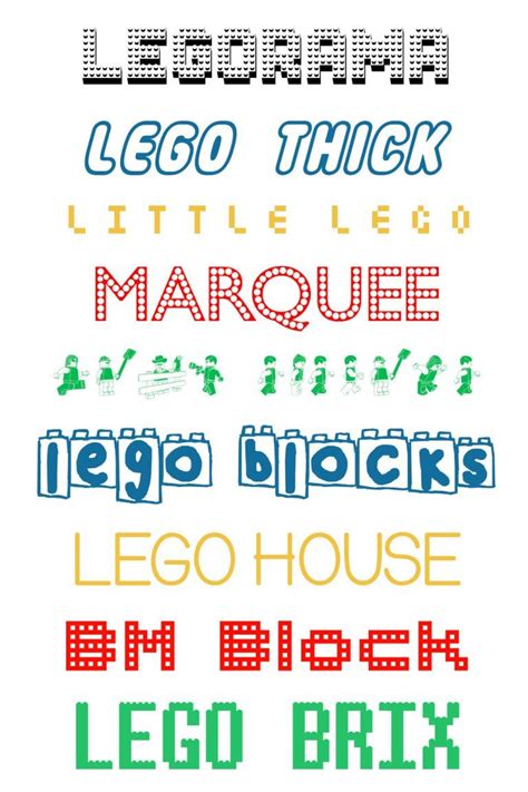 FREE LEGO FONTS | Lego font, Free lego, Lego shirts