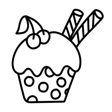 Premium Vector | Doodle sticker with cute birthday cake