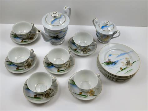 Hand Painted Japanese Kutani Tea Set - Etsy