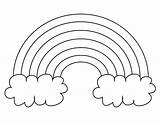 Rainbow Coloring Page With Clouds & coloring book sketch template