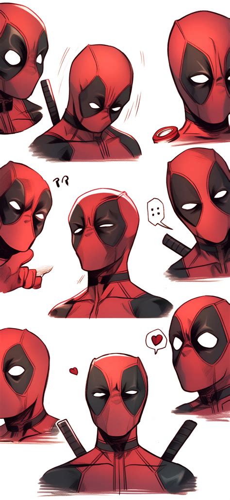 Deadpool Emoji Pattern Wallpapers - Marvel Wallpapers for iPhone