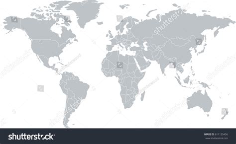 Gray World Map Countries Stock Vector (Royalty Free) 611135456 | Shutterstock