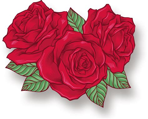 Download Hand Drawn Cartoon Fashion Rose Flower Decoration Png - Garden Roses PNG Image with No ...