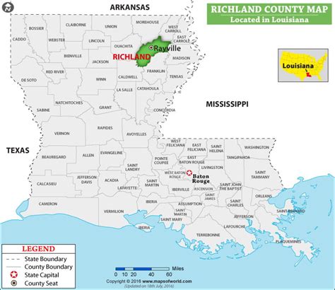 Richland Parish Map, Louisiana