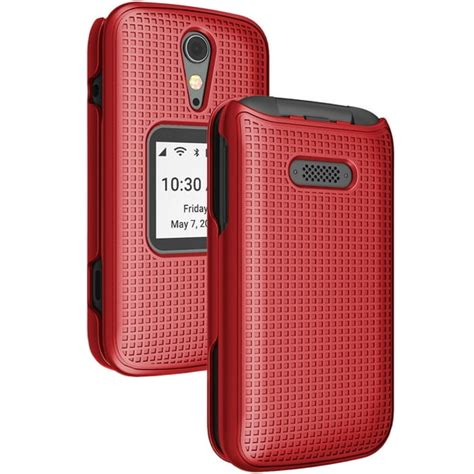 Case for Lively Flip Phone, Nakedcellphone Protective Snap-On Slim Hard Shell Cover [Grid ...