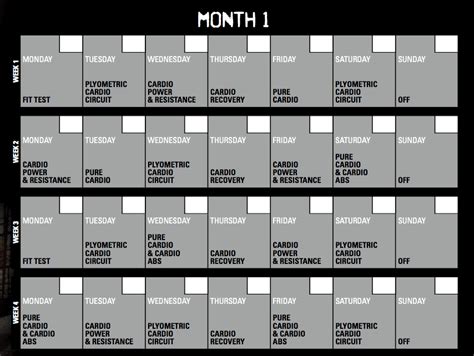 Insanity Calendar | Printable 60 Day Workout Schedule