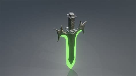 3D model green sword stylized VR / AR / low-poly | CGTrader