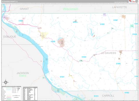 Jo Daviess County, IL Wall Map Premium Style by MarketMAPS - MapSales