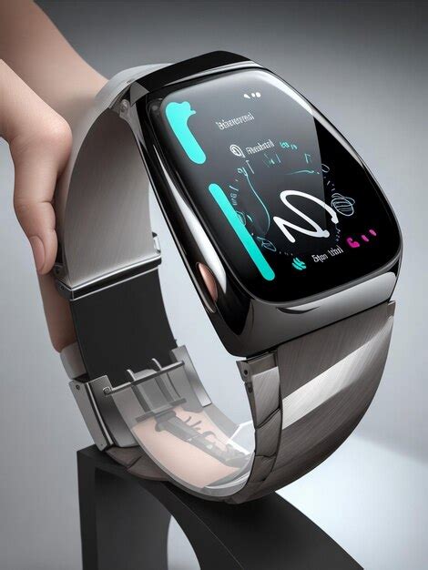 Premium AI Image | full Flexible glass display watch warped around