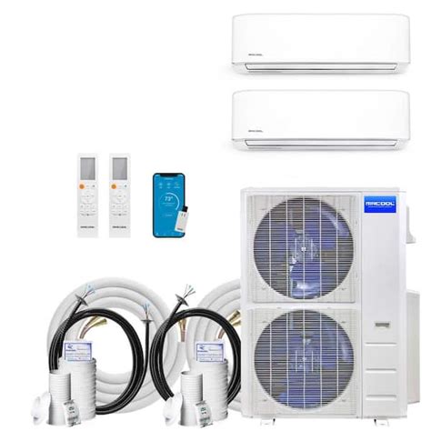 MRCOOL DIY 48,000 BTU 4-Ton 2-Zone 20.5 SEER Ductless Mini-Split AC and ...