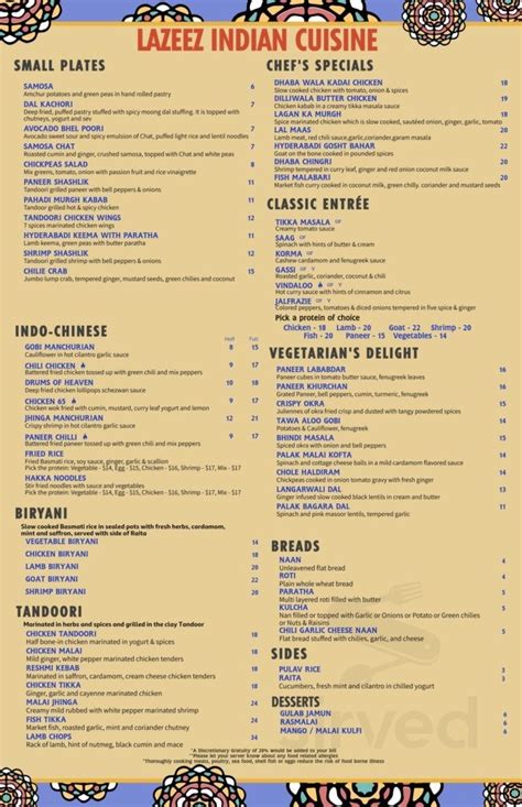 Lazeez Indian Cuisine menus in New Haven, Connecticut, United States