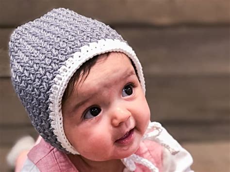 Easy Crochet Baby Bonnet - free modern pattern + tutorial (newborn-6 yrs)