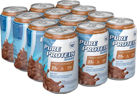 Pure Protein Shake Frosty Chocolate Protein Shakes 35 Grams of Protein per Shake Excellent ...