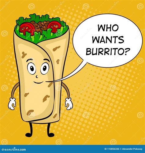 Burrito Cartoon Coloring Book Vector | CartoonDealer.com #111091911