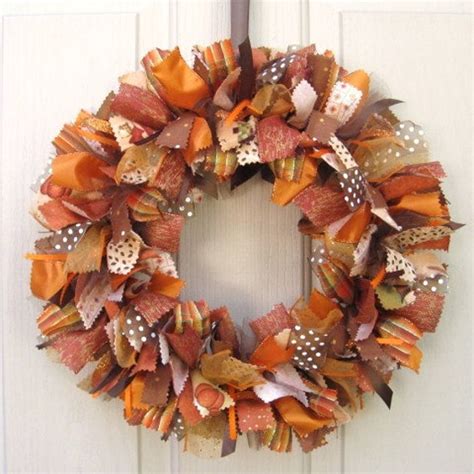 Fall Wreath Ribbon Door Wreath for Fall Decor Fabric Wreath