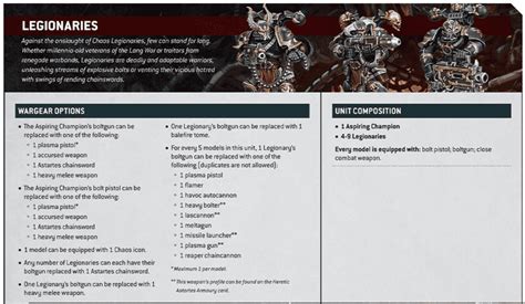 New Chaos Space Marines 10th Edition 40k Rules: Datasheets & Index Cards