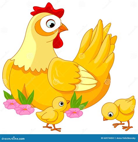 Hen And Chicks Stock Vector - Image: 66974404