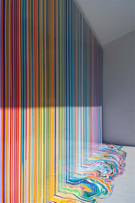 Ian Davenport's Poured Lines And Puddle Paintings - IGNANT | Diy wall painting, Wall paint ...