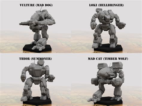 Battletech Miniatures TRO 3050 Clan Mechs MWO Style 3D - Etsy Canada