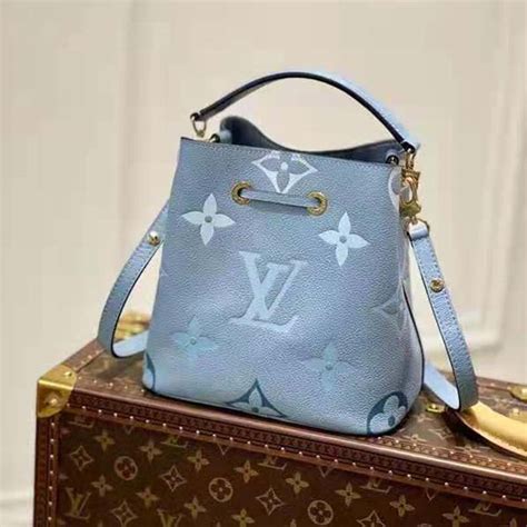 Louis Vuitton Unisex NéoNoé BB Bucket Bag Summer Blue Embossed Grained Cowhide Leather - LULUX