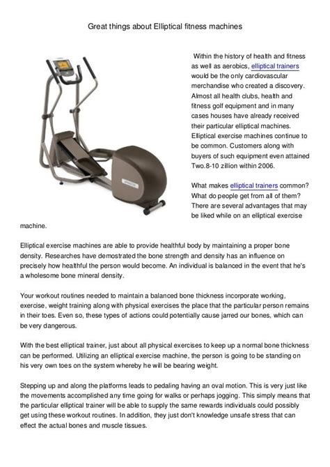 Benefits Of Elliptical exercise machines