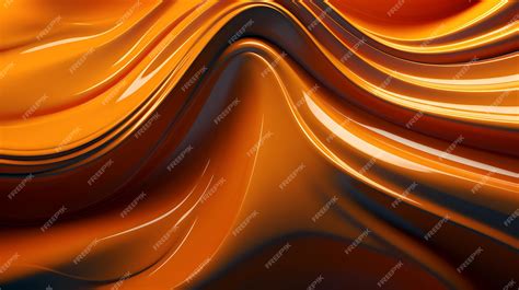 Premium Photo | Golden liquid chrome wave background