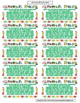 Magical Grinch Dust Labels