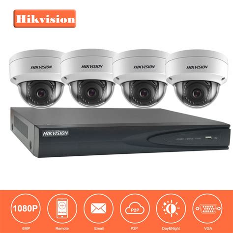 Hikvision 4CH 1080P 48V POE NVR Kit CCTV System 2MP Outdoor IP66 Metal ...