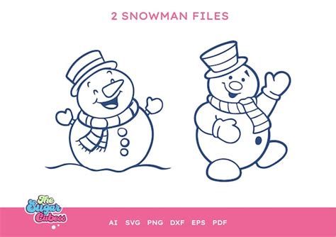 Snowman Outline SVG Cut File Snowman SVG Cut File Snowman - Etsy