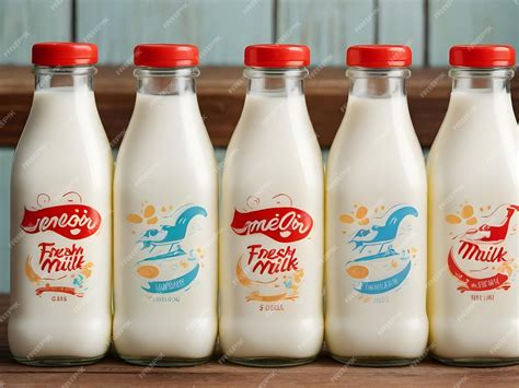 Premium Photo | Glass bottles of fresh milk zoom close up view