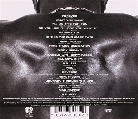 Puff Daddy – Forever – 1999 – Hip hop (Back cover) | Music album covers, Music album, Album covers