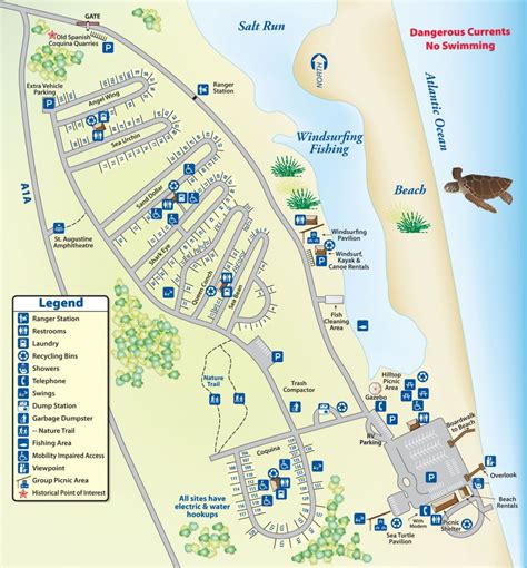 Campground Map Anastasia State Park | Florida In 2019 | Florida - Rv Dealers In Florida Map ...