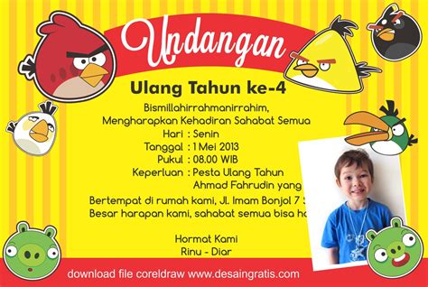 Contoh Undangan Ulang Tahun Corel Draw - Download Contoh Lengkap Gratis ️