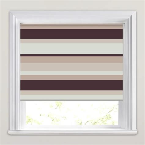 Luxury Striped Blackout Roller Blinds, Cream, Beige & Chocolate Brown