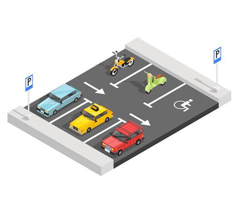 Parking Lot Isometric Composition 470443 Vector Art at Vecteezy