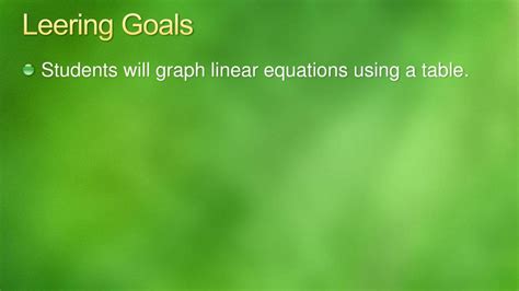 PPT - LESSON 2.04: Graphing Linear Relations using a Table of Values MFM1P PowerPoint ...