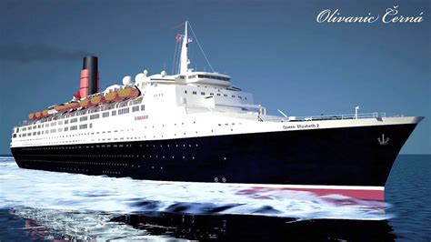 QE2 at Sea, Cunard Line Queen - 3D-Ring.de