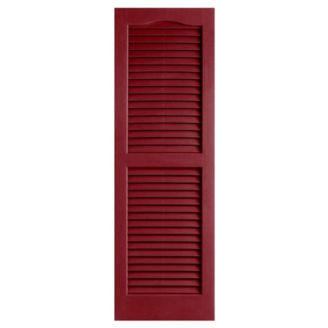 Alpha 2-Pack Cranberry Louvered Vinyl Exterior Shutters (Common: 14-in ...