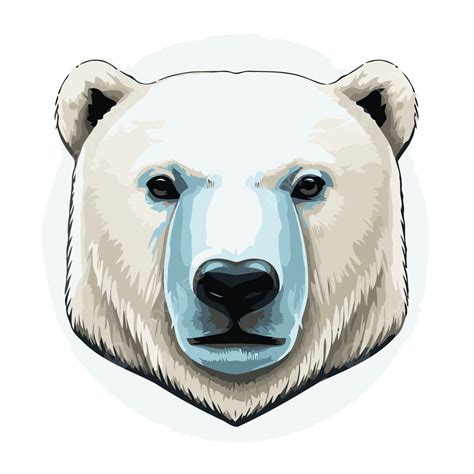 Polar Bear Head Vector, Sticker Clipart The Face Of A Polar Bear In ...