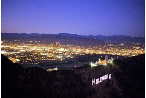 Helicopter View of Hollywood Sign at Night photo by Brian L. Frank ...