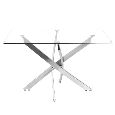 120cm Stylish Tempered Glass Dining Table – Living and Home