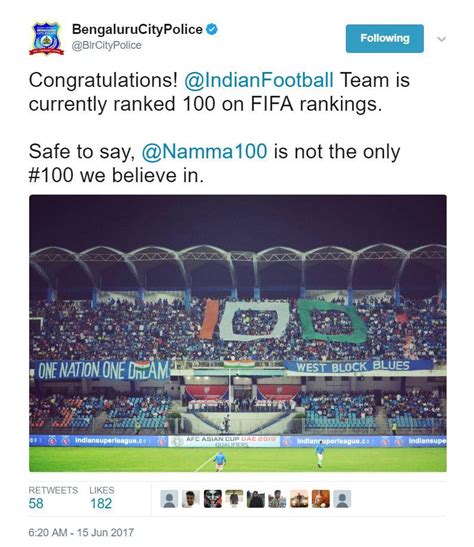 Indian Football Team broke into the Top 100 in the FIFA Rankings for the first time in 21 years ...