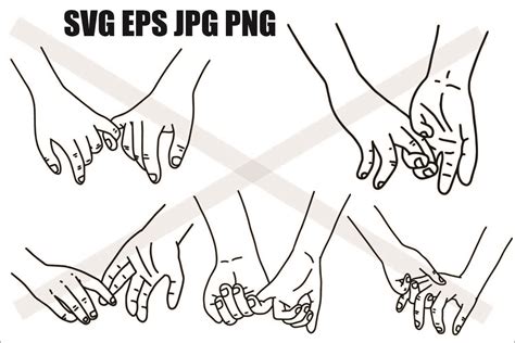 Holding Hands Set B - Couple Holding hands - PNG SVG EPS PNG (441355) | Illustrations | Design ...