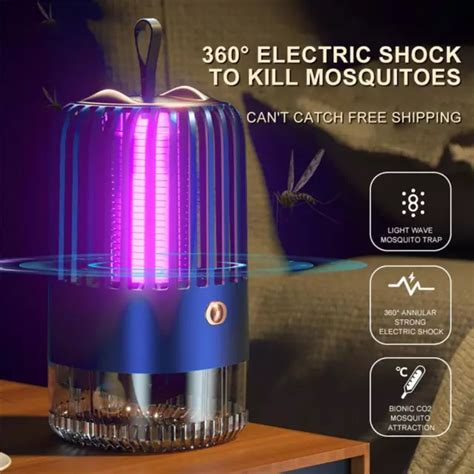 ELECTRIC SHOCK MOSQUITO Killer Lamp Rechargeable Bug Zapper Catcher UV ...