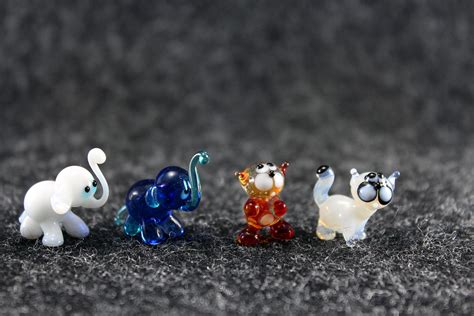 Tiny glass figurines Cats set 5 pcs Glass animals Murano | Etsy