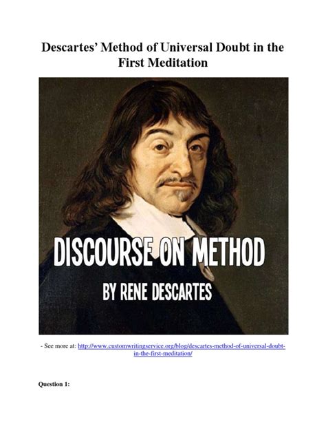 Descartes’ Method of Universal Doubt in the First Meditation | René Descartes | Certainty