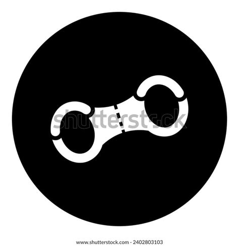 Handcuffs Symbol Center Isolated White Symbol Stock Vector (Royalty Free) 2402803103 | Shutterstock