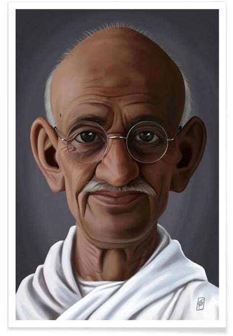 Mahatma Gandhi Caricature Poster | JUNIQE